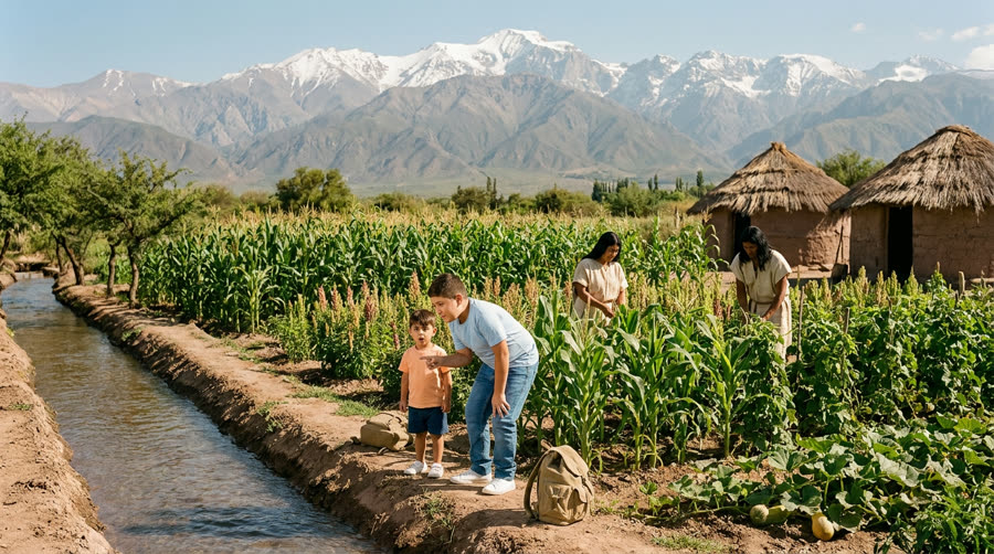 Milpas y acequia